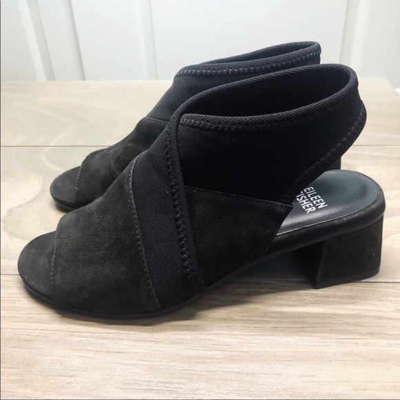Eileen Fisher LUCA TUMBLED NUBUCK SANDAL in Black Suede - Picture 3 of 6